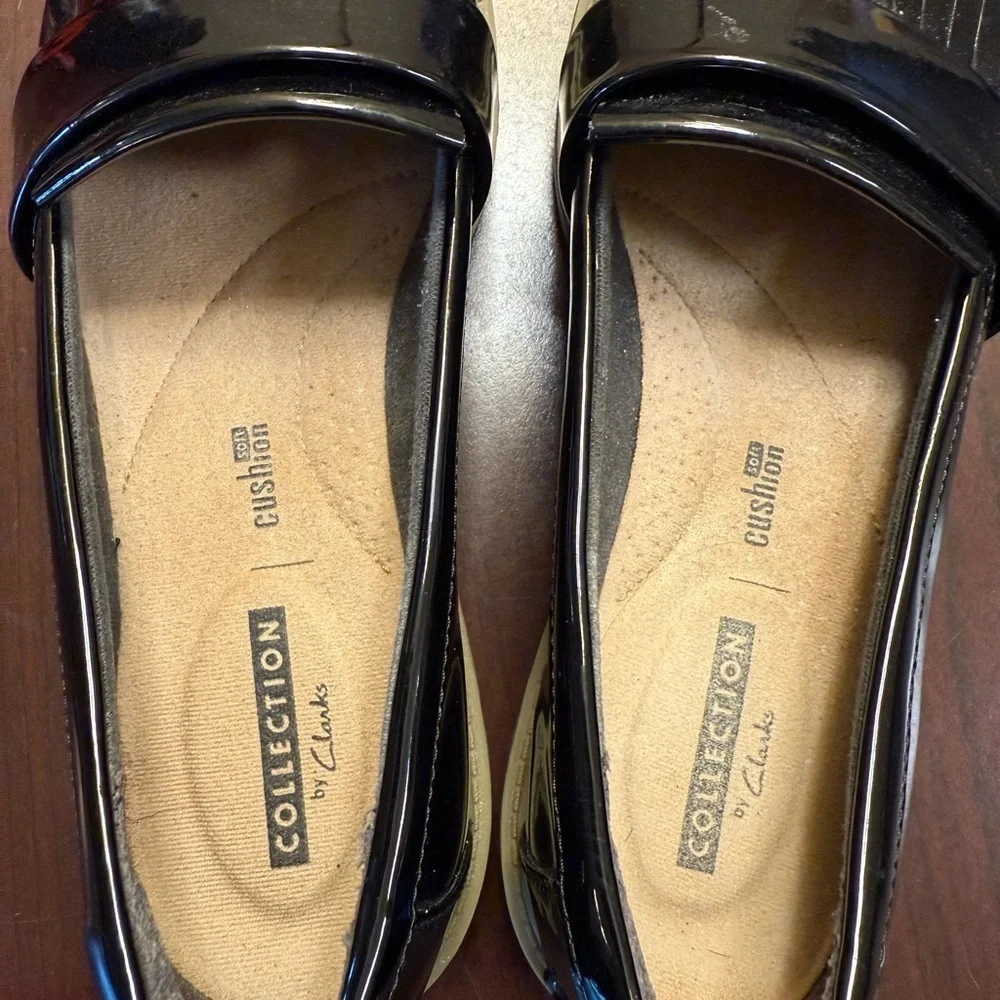Clarks Black Patent Leather Flats